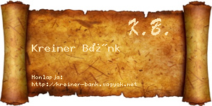 Kreiner Bánk névjegykártya
